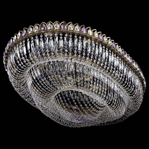 Люстра Кольцо Овал №17 под бронзу фиолетовая в Магнитогорске Гусь Хрустальный