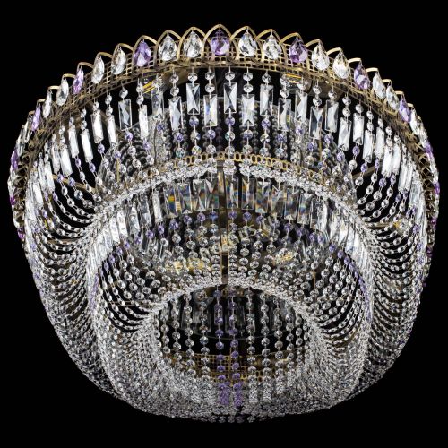 Люстра Кольцо Овал №17 под бронзу фиолетовая в Магнитогорске Гусь Хрустальный