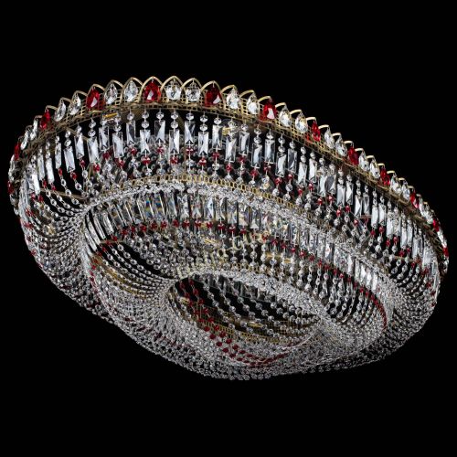 Люстра Кольцо Овал №17 под бронзу красная в Магнитогорске Гусь Хрустальный