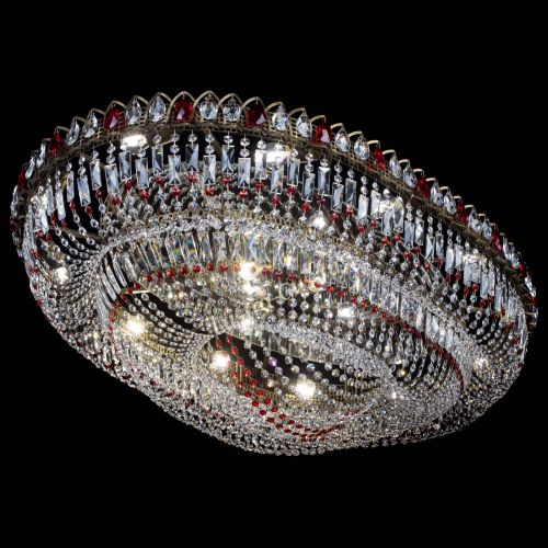 Люстра Кольцо Овал №17 под бронзу красная в Магнитогорске Гусь Хрустальный