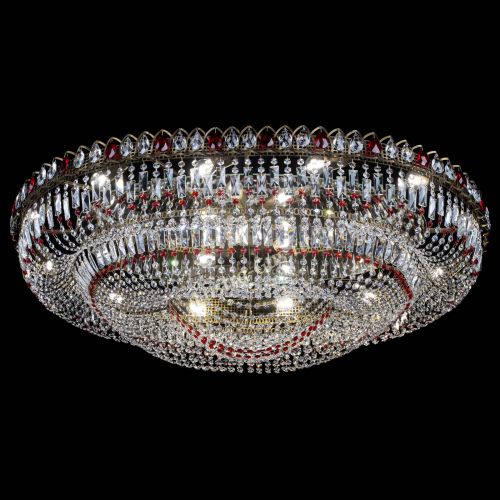 Люстра Кольцо Овал №17 под бронзу красная в Магнитогорске Гусь Хрустальный