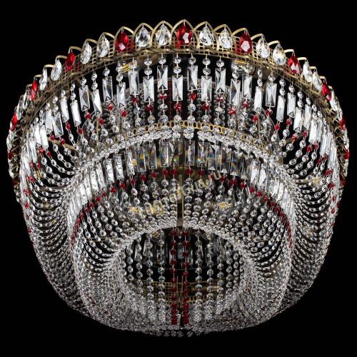 Люстра Кольцо Овал №17 под бронзу красная в Магнитогорске Гусь Хрустальный