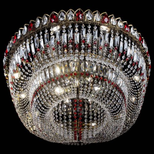 Люстра Кольцо Овал №17 под бронзу красная в Магнитогорске Гусь Хрустальный