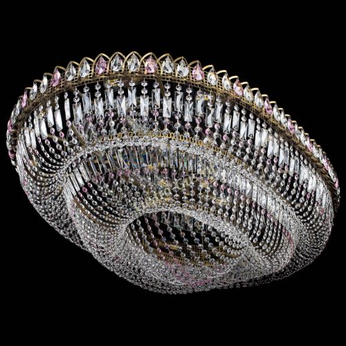 Люстра Кольцо Овал №17 под бронзу розовая в Магнитогорске Гусь Хрустальный