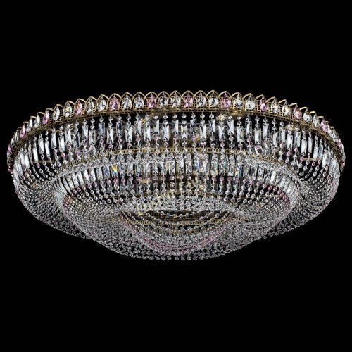 Люстра Кольцо Овал №17 под бронзу розовая в Магнитогорске Гусь Хрустальный