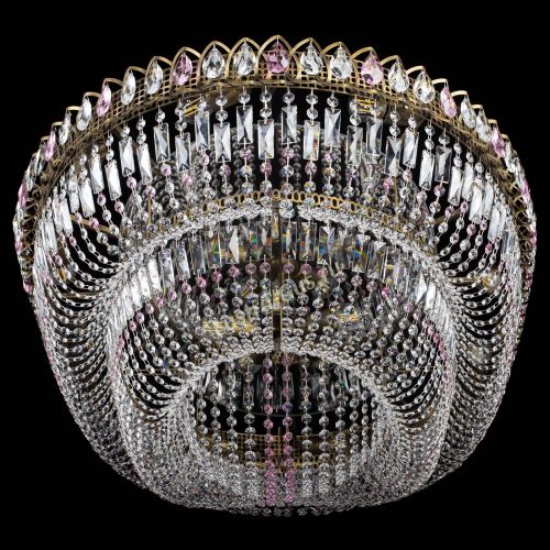 Люстра Кольцо Овал №17 под бронзу розовая в Магнитогорске Гусь Хрустальный