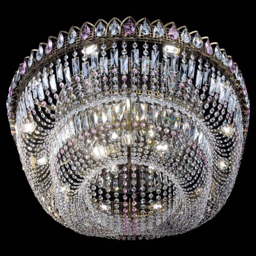 Люстра Кольцо Овал №17 под бронзу розовая в Магнитогорске Гусь Хрустальный