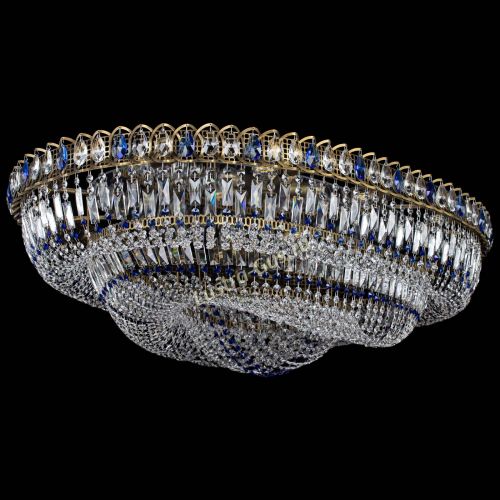 Люстра Кольцо Овал №17 под бронзу синяя в Магнитогорске Гусь Хрустальный