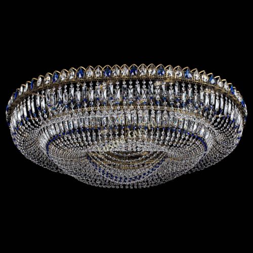 Люстра Кольцо Овал №17 под бронзу синяя в Магнитогорске Гусь Хрустальный