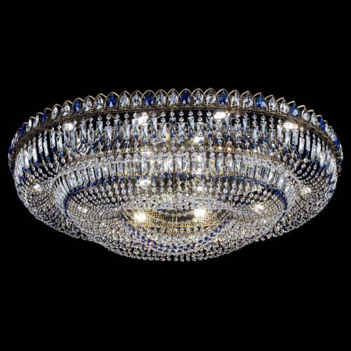 Люстра Кольцо Овал №17 под бронзу синяя в Магнитогорске Гусь Хрустальный