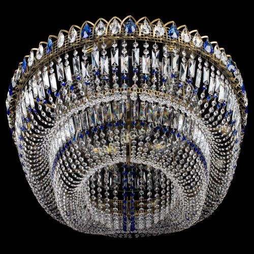 Люстра Кольцо Овал №17 под бронзу синяя в Магнитогорске Гусь Хрустальный