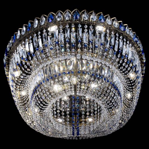 Люстра Кольцо Овал №17 под бронзу синяя в Магнитогорске Гусь Хрустальный