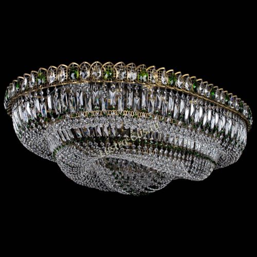 Люстра Кольцо Овал №17 под бронзу зеленая в Магнитогорске Гусь Хрустальный