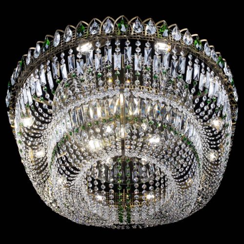 Люстра Кольцо Овал №17 под бронзу зеленая в Магнитогорске Гусь Хрустальный