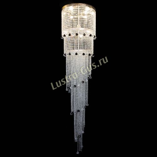 Люстра Милан каскад шар черный в Магнитогорске Гусь Хрустальный