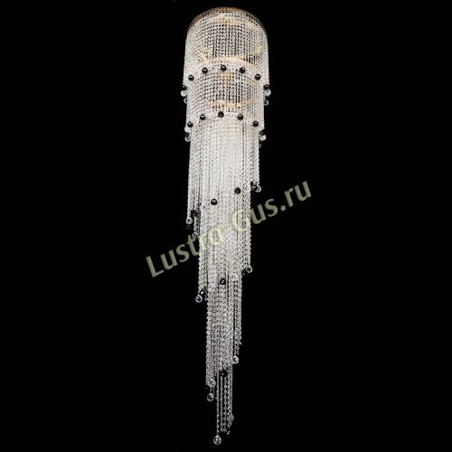 Люстра Милан каскад шар черный в Магнитогорске Гусь Хрустальный