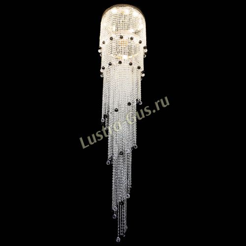 Люстра Милан каскад шар черный в Магнитогорске Гусь Хрустальный