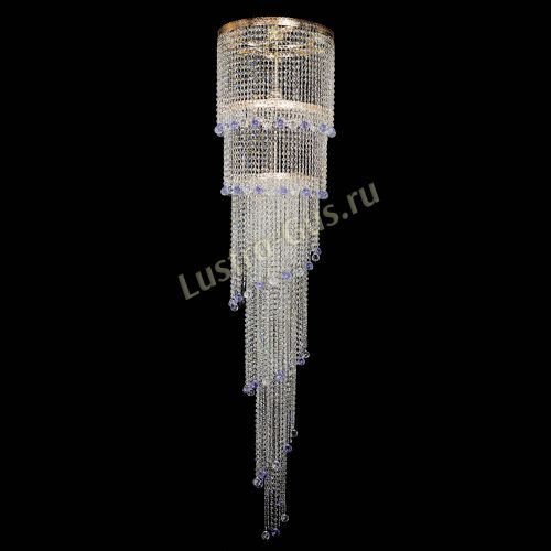 Люстра Милан каскад шар фиолетовый в Магнитогорске Гусь Хрустальный