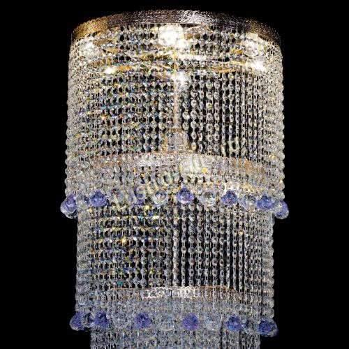 Люстра Милан каскад шар фиолетовый в Магнитогорске Гусь Хрустальный