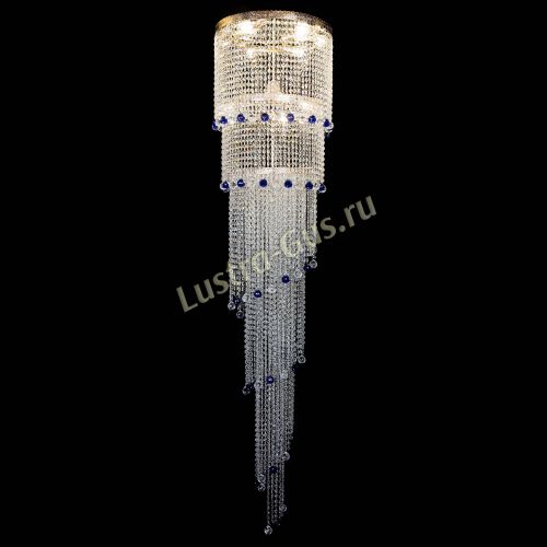 Люстра Милан каскад шар синий в Магнитогорске Гусь Хрустальный