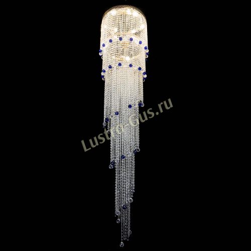 Люстра Милан каскад шар синий в Магнитогорске Гусь Хрустальный
