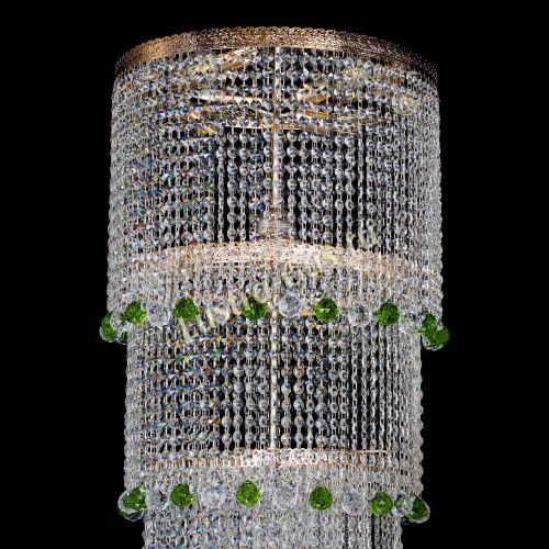 Люстра Милан каскад шар зеленый в Магнитогорске Гусь Хрустальный