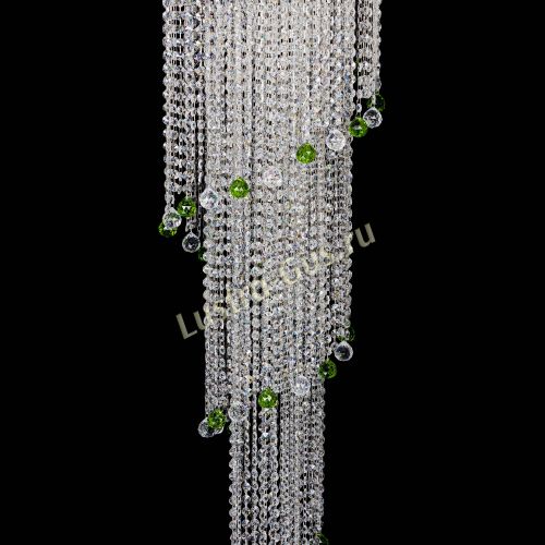 Люстра Милан каскад шар зеленый в Магнитогорске Гусь Хрустальный