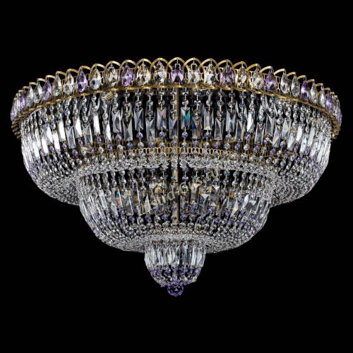 Люстра Водопад Обтикон №15 под бронзу фиолетовая в Магнитогорске Гусь Хрустальный