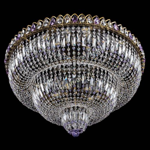Люстра Водопад Обтикон №15 под бронзу фиолетовая в Магнитогорске Гусь Хрустальный