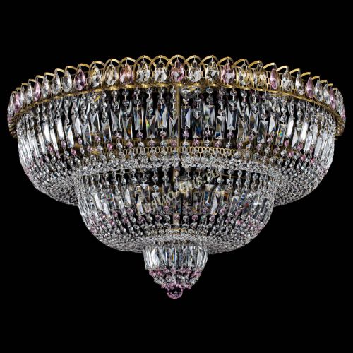 Люстра Водопад Обтикон №15 под бронзу розовая в Магнитогорске Гусь Хрустальный