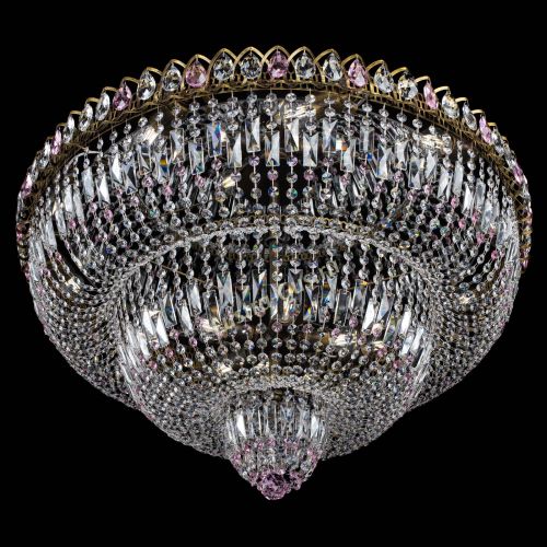 Люстра Водопад Обтикон №15 под бронзу розовая в Магнитогорске Гусь Хрустальный