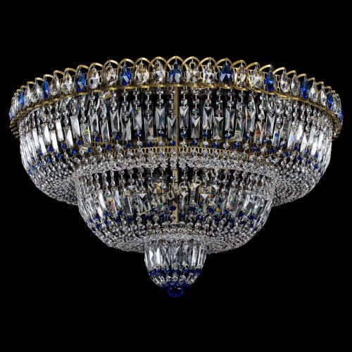 Люстра Водопад Обтикон №15 под бронзу синяя в Магнитогорске Гусь Хрустальный