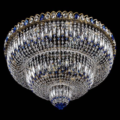 Люстра Водопад Обтикон №15 под бронзу синяя в Магнитогорске Гусь Хрустальный