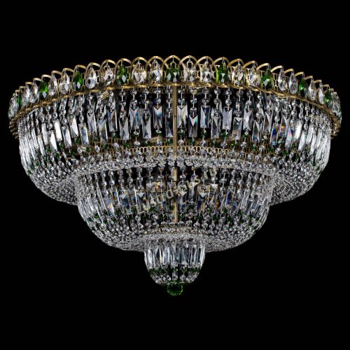 Люстра Водопад Обтикон №15 под бронзу зеленая в Магнитогорске Гусь Хрустальный