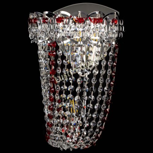 Бра Астра ажур №2 красная в Магнитогорске Гусь Хрустальный