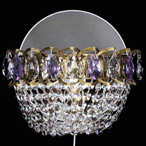 Бра Астра ажур под бронзу фиолетовая в Магнитогорске Гусь Хрустальный