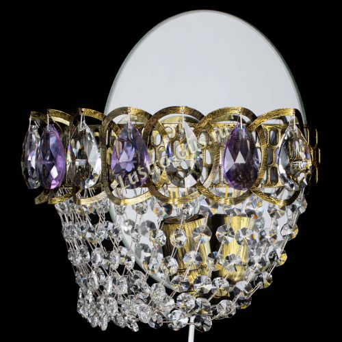 Бра Астра ажур под бронзу фиолетовая в Магнитогорске Гусь Хрустальный