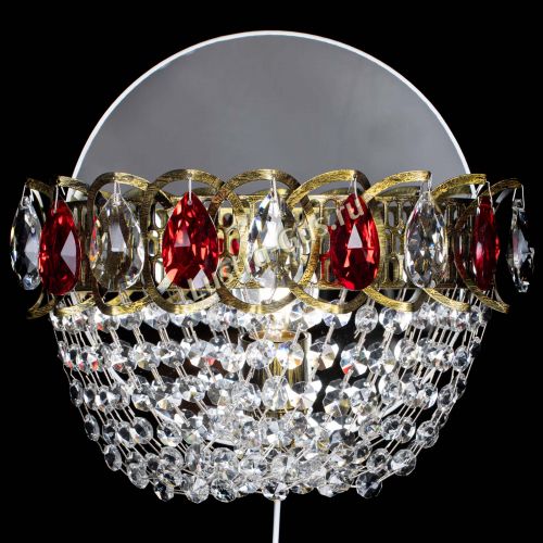 Бра Астра ажур под бронзу красная в Магнитогорске Гусь Хрустальный