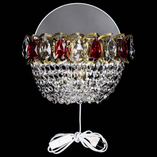 Бра Астра ажур под бронзу красная в Магнитогорске Гусь Хрустальный