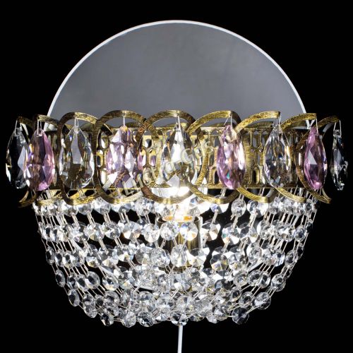 Бра Астра ажур под бронзу розовая в Магнитогорске Гусь Хрустальный