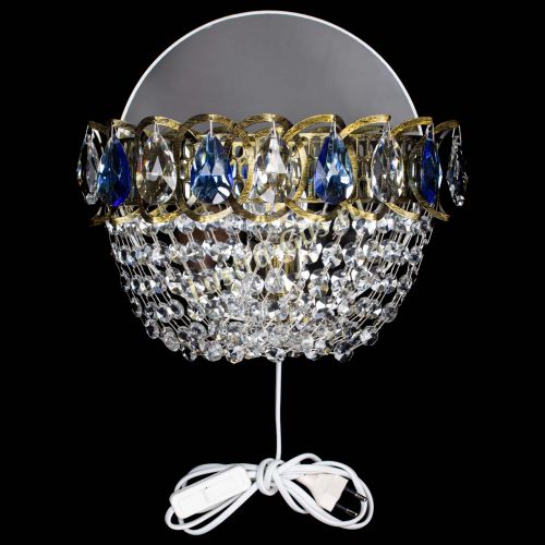 Бра Астра ажур под бронзу синяя в Магнитогорске Гусь Хрустальный