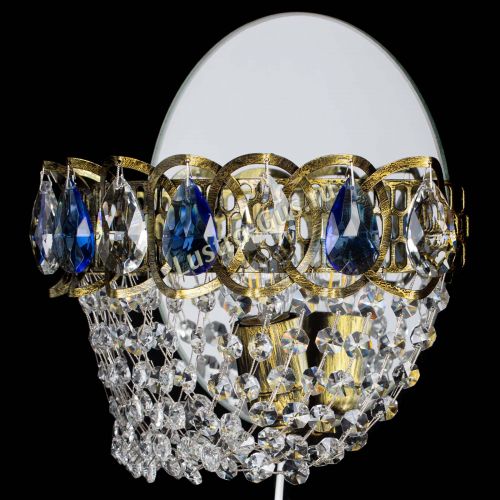 Бра Астра ажур под бронзу синяя в Магнитогорске Гусь Хрустальный