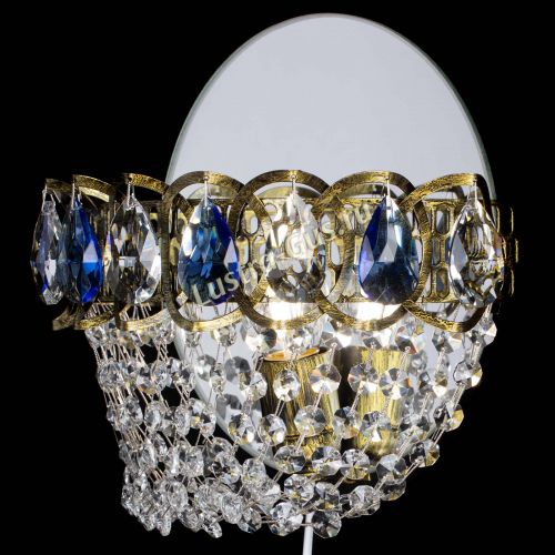 Бра Астра ажур под бронзу синяя в Магнитогорске Гусь Хрустальный