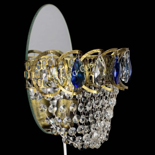 Бра Астра ажур под бронзу синяя в Магнитогорске Гусь Хрустальный