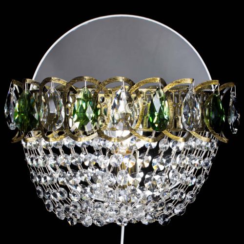 Бра Астра ажур под бронзу зеленая в Магнитогорске Гусь Хрустальный