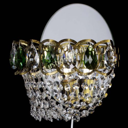 Бра Астра ажур под бронзу зеленая в Магнитогорске Гусь Хрустальный