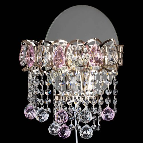 Бра Астра Капель шар 30 Розовая в Магнитогорске Гусь Хрустальный