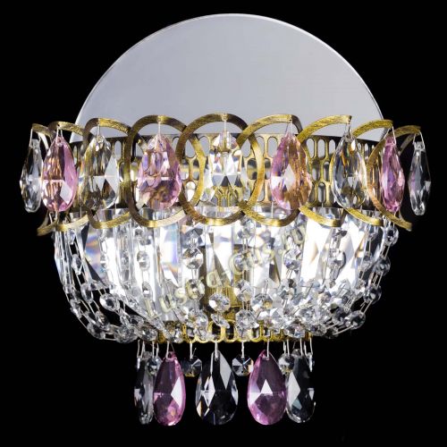 Бра Астра Розовая под бронзу в Магнитогорске Гусь Хрустальный