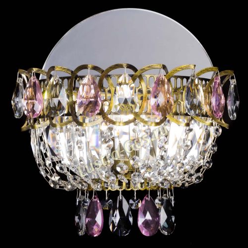 Бра Астра Розовая под бронзу в Магнитогорске Гусь Хрустальный