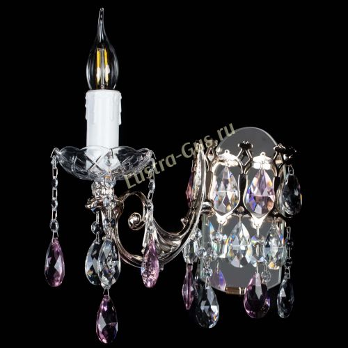 Бра Елизавета №1 мини розовая в Магнитогорске Гусь Хрустальный